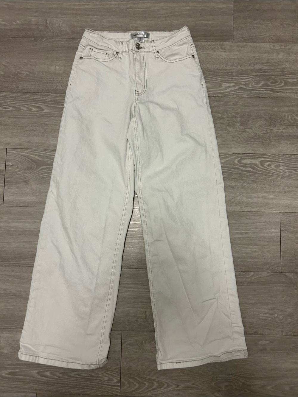 Madden Girl Off-White Wide-Leg Jeans
